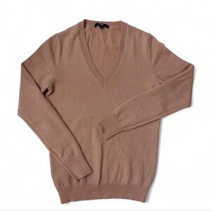 Uniqlo Women’s 100% Cashmere V Neck Sweater, Pink, Sz S, Preppy Minimalist Cozy